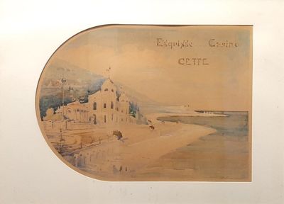 une photo d'une photo d'un bâtiment sur la plage