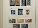 an open book with a bunch of stamps on it