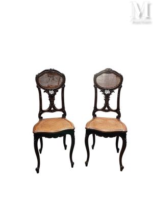 Paire de chaise de style Louis XV vers 1900