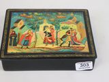 an image of a decorative box with a painting on it