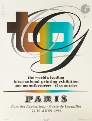 an image of a poster for the paris international printing exhibition
