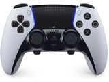 a close up of a video game controller on a white surface