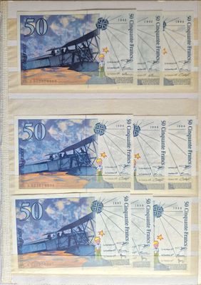 50 francs Saint Exupery, 9 ex, 1992(2), 1993(1), 1994(3), 19…