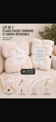 lote de 2 lotes de massage confortre et sherpa reversibles