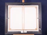 a picture of an easel with a picture on it