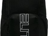 un sac à dos noir orné d'un logo Nike blanc