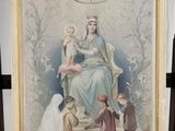 une image représentant un tableau où l'on voit une femme et des enfants assis sur une chaise