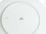 a white plate with a green design on it