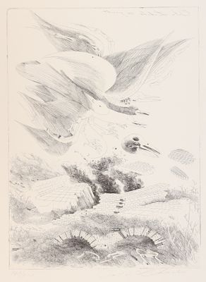 un dessin représentant un oiseau en plein vol dans le ciel
