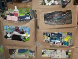 a carton filled with boxes of assorted items in a warehouse