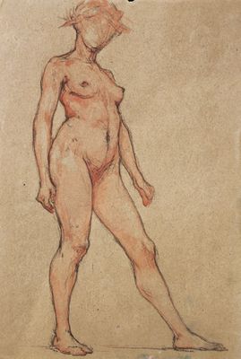 an image of a drawing of a nude woman standing in a pose