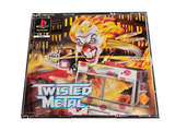 the nintendo wii game twisted metal is on display on a white surface