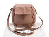 prada tan leather cross body bag with shoulder strap
