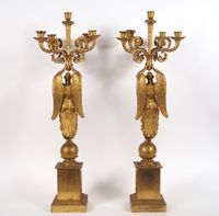 Paire de candélabres de style Empire, deuxième moitié du XIX… (photo 4)