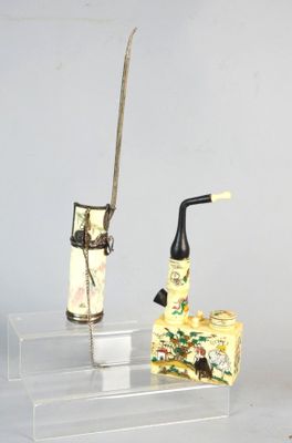 two different items that are on display on a table