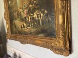 a painting on the wall of a room with a painting on the wall