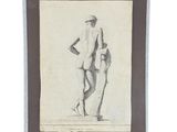 un vieux dessin représentant un homme debout à côté d'une femme