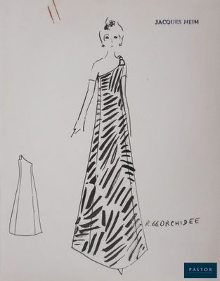 un dessin représentant une femme vêtue d'une robe à imprimé zébré
