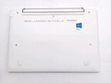 a white laptop computer sitting on a white surface