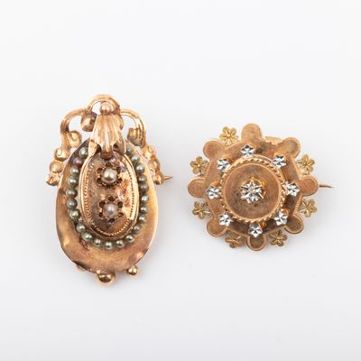 paire de broches en or et diamants