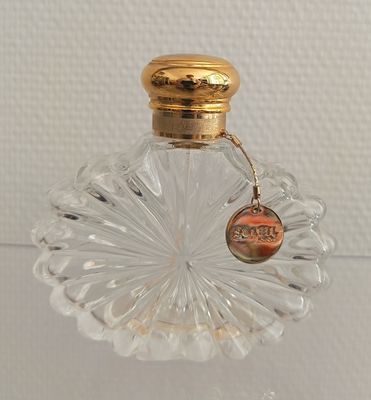 LALIQUE France Soleil Flacon en verre, bouchon doré gravé, e…