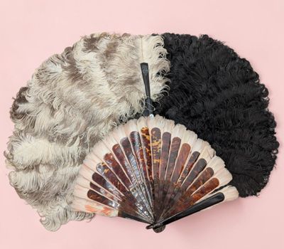 vue de dessus d'un ventilateur avec des pales, sur fond rose