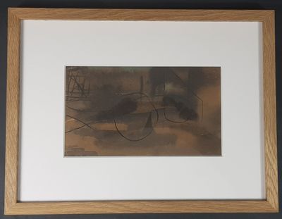 peinture représentant une photo en noir et blanc d'un homme assis sur une chaise