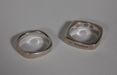 DEUX BAGUES en argent 925è. TTD : 54