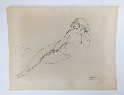 an image of a drawing of a woman sitting on a chair