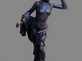 une image représentant une statue de femme debout sur un piédestal