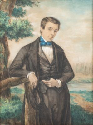 ECOLE DU XIXE Portrait de jeune homme