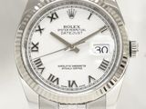 une montre Rolex dont le cadran comporte des chiffres romains