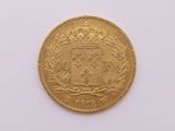 a close up of a gold coin on a white surface