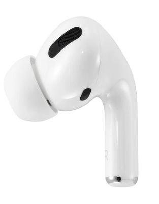 un gros plan sur une paire d'AirPods posés l'un sur l'autre