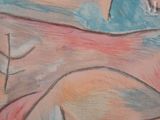 a drawing of a woman laying down on a bed
