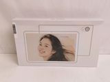 a white box with a picture of a woman on it
