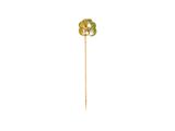 broche en forme de fleur jaune et verte sur fond blanc
