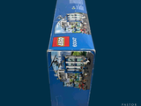 a box with a lego city set inside of it
