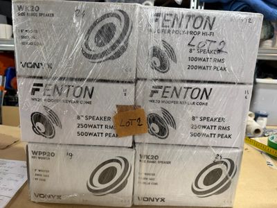Lot de 6 haut-parleurs neufs comprenant : 1 Vonyx WK 20 / 1 …
