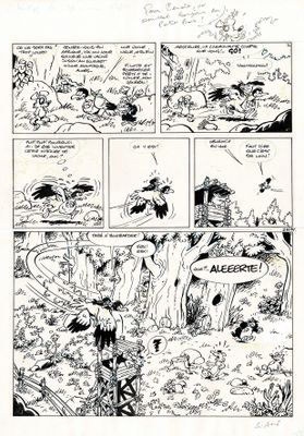 une bande dessinée en noir et blanc représentant un homme et un chien