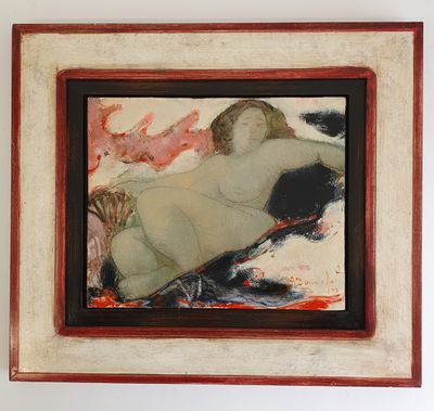 Alain BONNEFOIT (né en 1937) : "Béa" Huile sur panneau. Signée en bas  - Photo 1