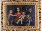 une image représentant un tableau où l'on voit un groupe de personnes avec un bébé