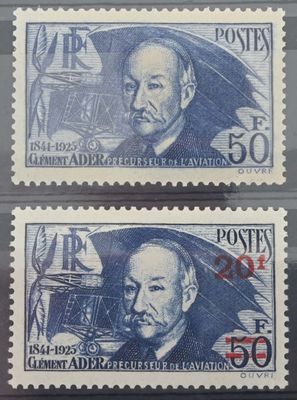deux timbres avec la photo d'un homme et d'une femme