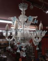 Lustre en verre de Murano à 5 lumières, 70x50 cm, en très bo… (photo 3)