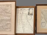three framed maps of the city of new york, new york, and new york