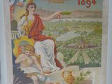 une vieille affiche représentant une femme assise sur une chaise