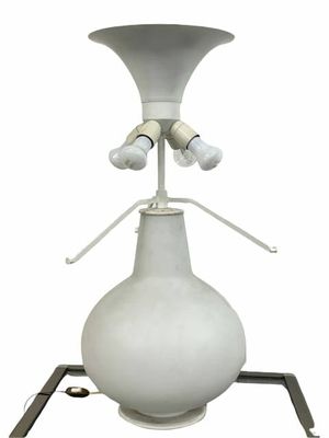 an image of a white vase on a stand