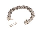 bracelet plaqué argent avec motif de corde torsadée et fermoir en métal