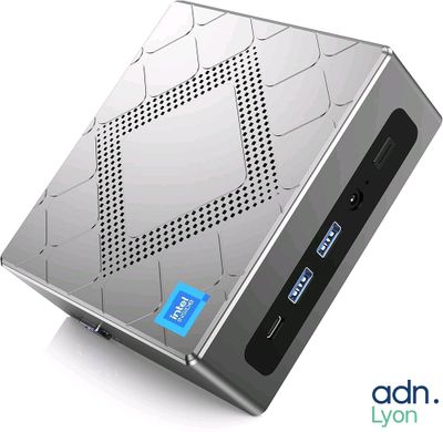 an image of a silver box with a blue sticker on top of it