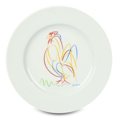 Pablo PICASSO (1881-1973), d’après - Le coq Assiette en porc…